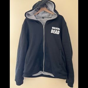 Walking dead hoodie lined with soft comfy lining gray